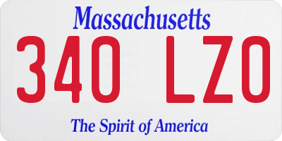 MA license plate 340LZ0