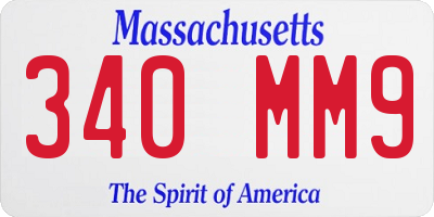 MA license plate 340MM9