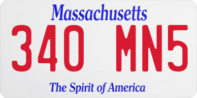 MA license plate 340MN5