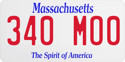 MA license plate 340MO0