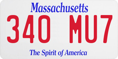 MA license plate 340MU7