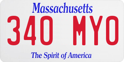 MA license plate 340MY0