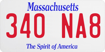 MA license plate 340NA8