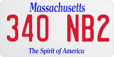 MA license plate 340NB2