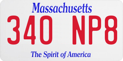 MA license plate 340NP8