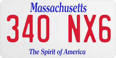 MA license plate 340NX6
