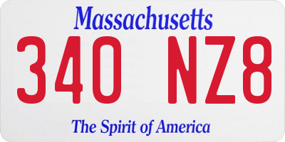 MA license plate 340NZ8