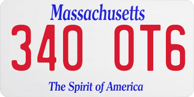 MA license plate 340OT6