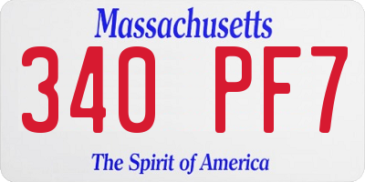 MA license plate 340PF7