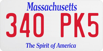 MA license plate 340PK5
