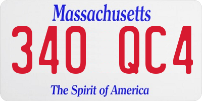 MA license plate 340QC4