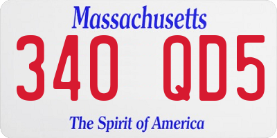 MA license plate 340QD5