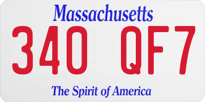MA license plate 340QF7