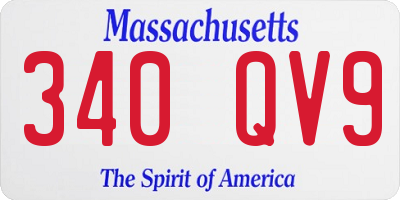 MA license plate 340QV9
