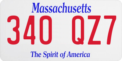 MA license plate 340QZ7