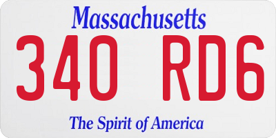 MA license plate 340RD6
