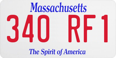 MA license plate 340RF1