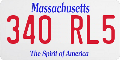 MA license plate 340RL5