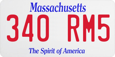 MA license plate 340RM5