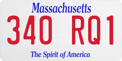 MA license plate 340RQ1