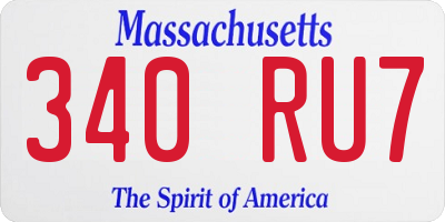 MA license plate 340RU7
