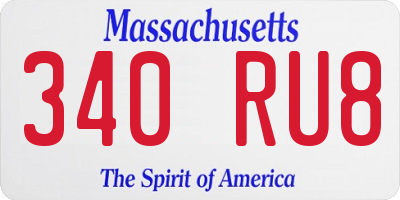 MA license plate 340RU8