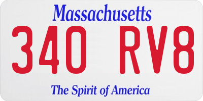 MA license plate 340RV8