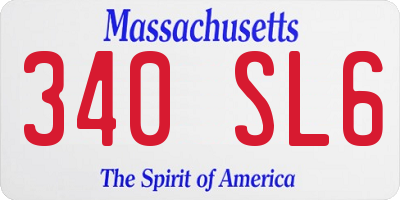 MA license plate 340SL6