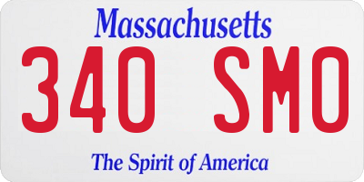 MA license plate 340SM0