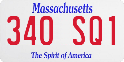 MA license plate 340SQ1