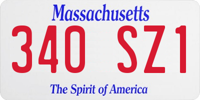MA license plate 340SZ1
