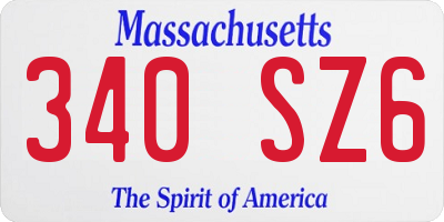 MA license plate 340SZ6