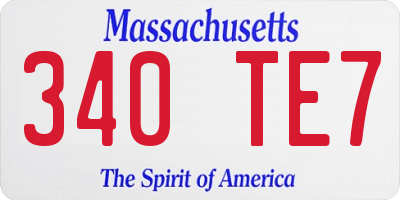 MA license plate 340TE7