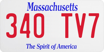 MA license plate 340TV7