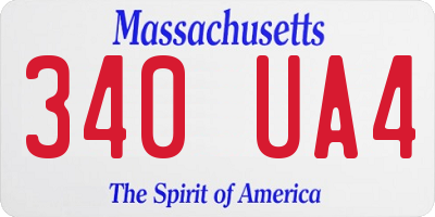 MA license plate 340UA4