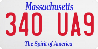 MA license plate 340UA9