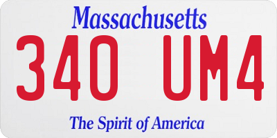 MA license plate 340UM4