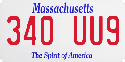 MA license plate 340UU9