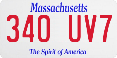 MA license plate 340UV7