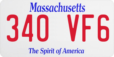 MA license plate 340VF6