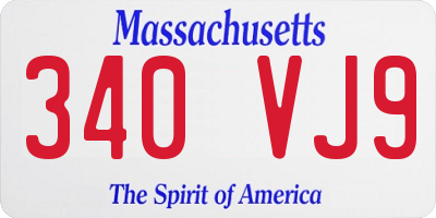 MA license plate 340VJ9