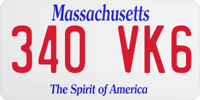 MA license plate 340VK6