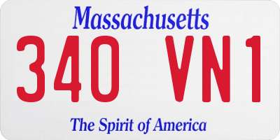 MA license plate 340VN1