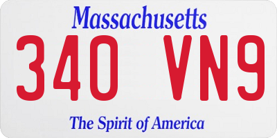 MA license plate 340VN9
