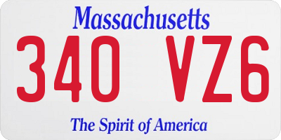 MA license plate 340VZ6