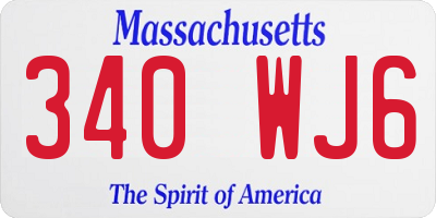 MA license plate 340WJ6