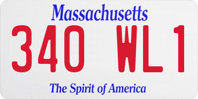 MA license plate 340WL1
