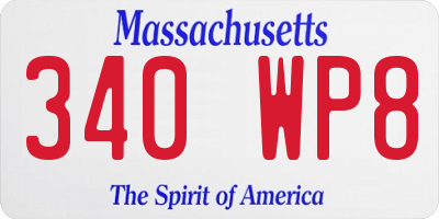 MA license plate 340WP8