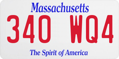 MA license plate 340WQ4
