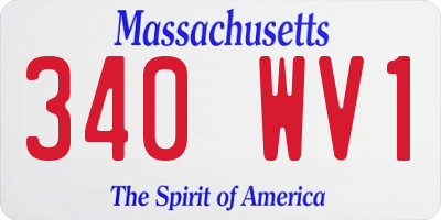 MA license plate 340WV1